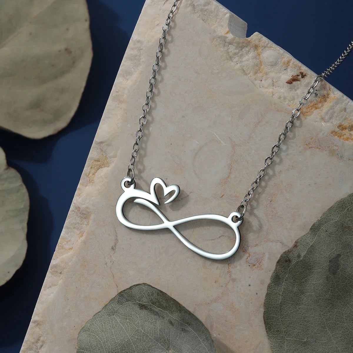 Silver Infinity Heart Pendant Necklace