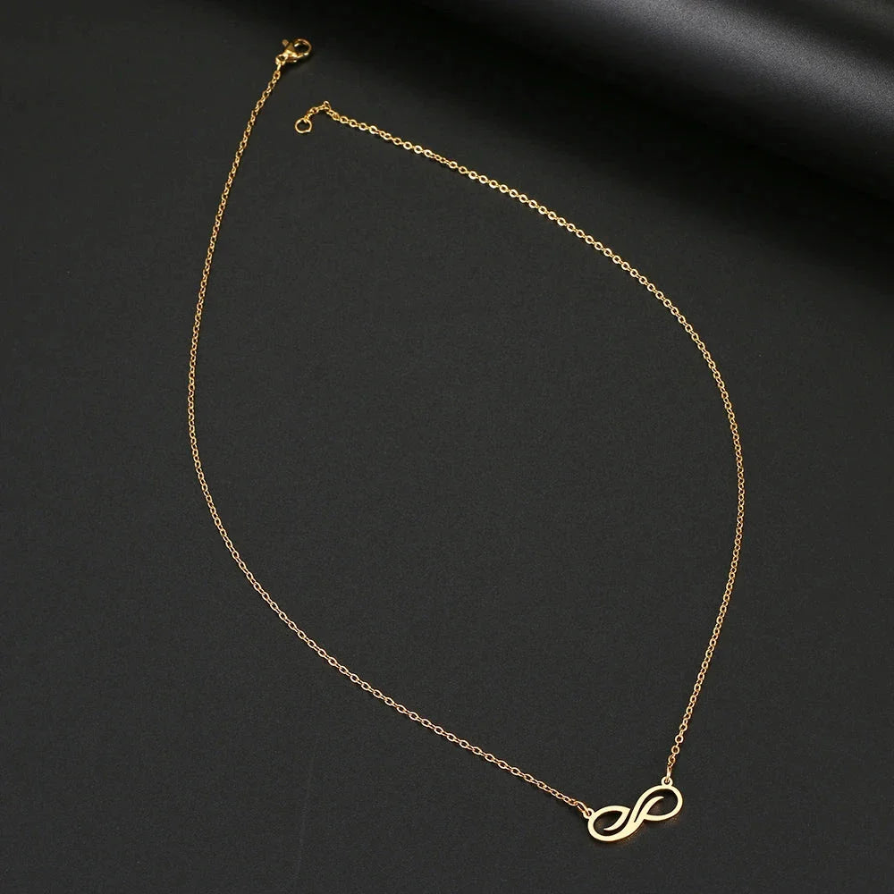 Golden Infinity Pendant Necklace for Women gold