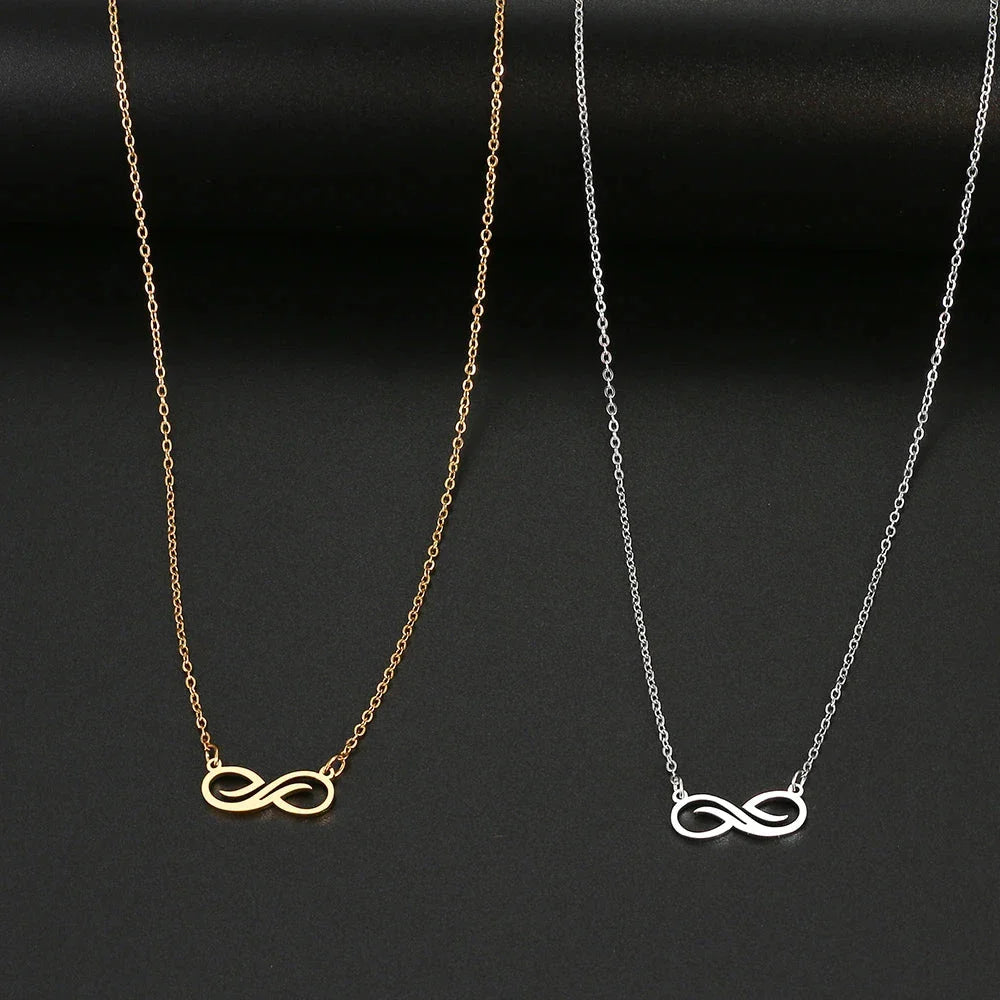 Golden Infinity Pendant Necklace for Women silver