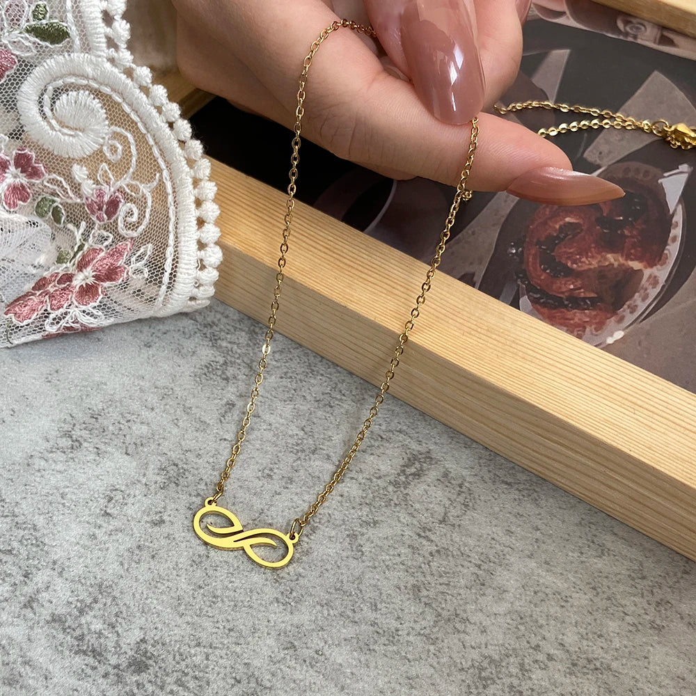 Golden Infinity Pendant Necklace for Women gold
