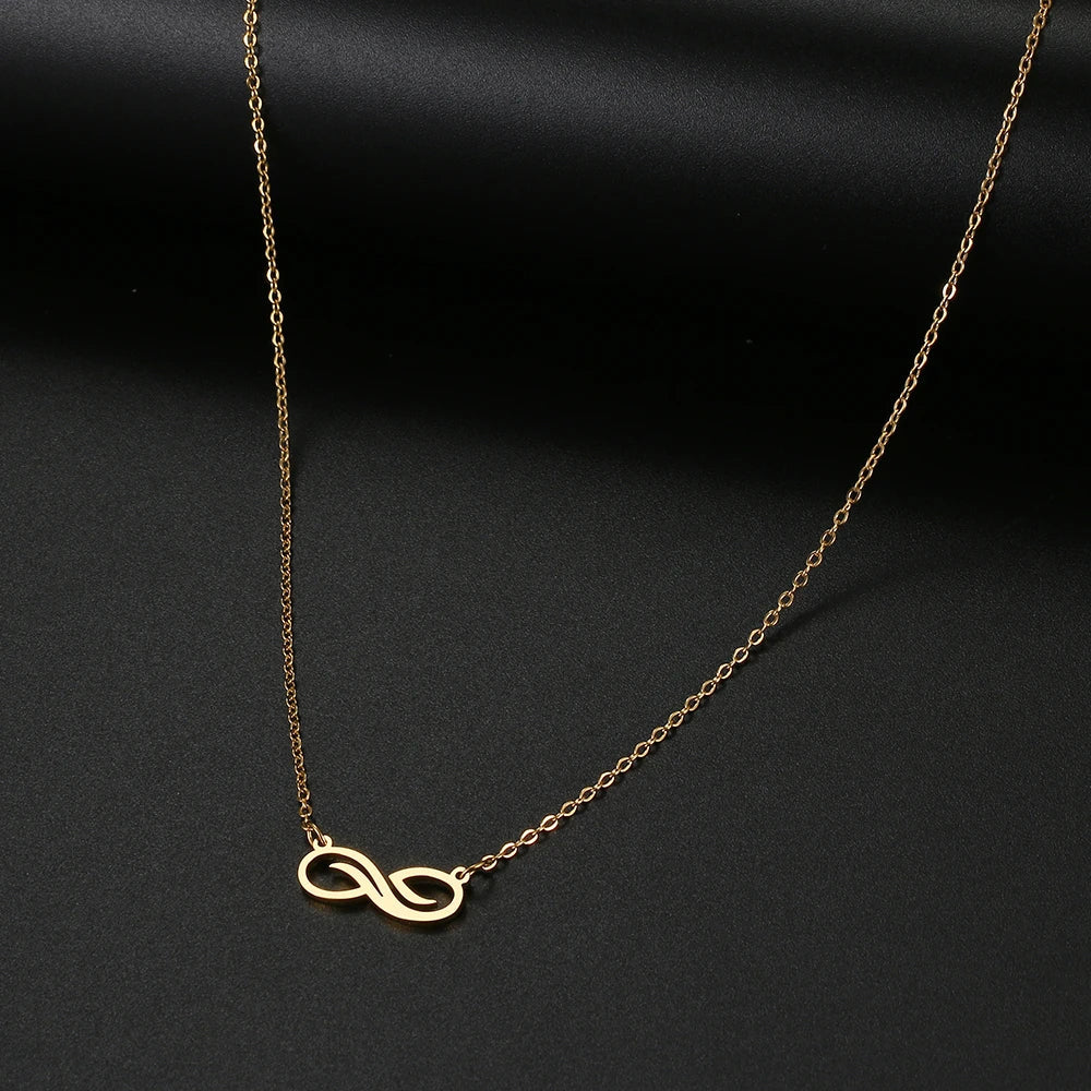 Golden Infinity Pendant Necklace for Women gold