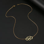 Infinity and Heart Pendant Necklace for Women gold