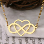 Infinity and Heart Pendant Necklace for Women gold