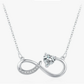 Infinity Pendant Necklace and Lion in Zircon