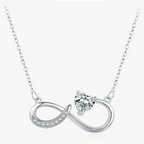Infinity Pendant Necklace and Lion in Zircon