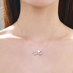 Infinity Pendant Necklace and Lion in Zircon