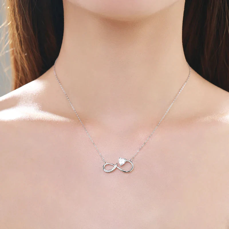 Infinity Pendant Necklace and Lion in Zircon