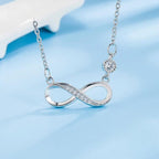 Silver Women's Infinite Zircon Pendant Necklace