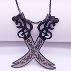 Islamic Muslim Pendant Necklace Sword of Ali Zulfikar black
