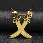 Islamic Muslim Pendant Necklace Sword of Ali Zulfikar gold