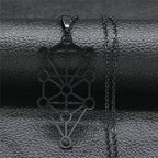 Kabbalah Pendant Necklace Tree of Life Sephiroth Diagram black