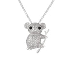 Koala Necklace Stones Silver