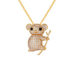 Koala Necklace Stones Gold