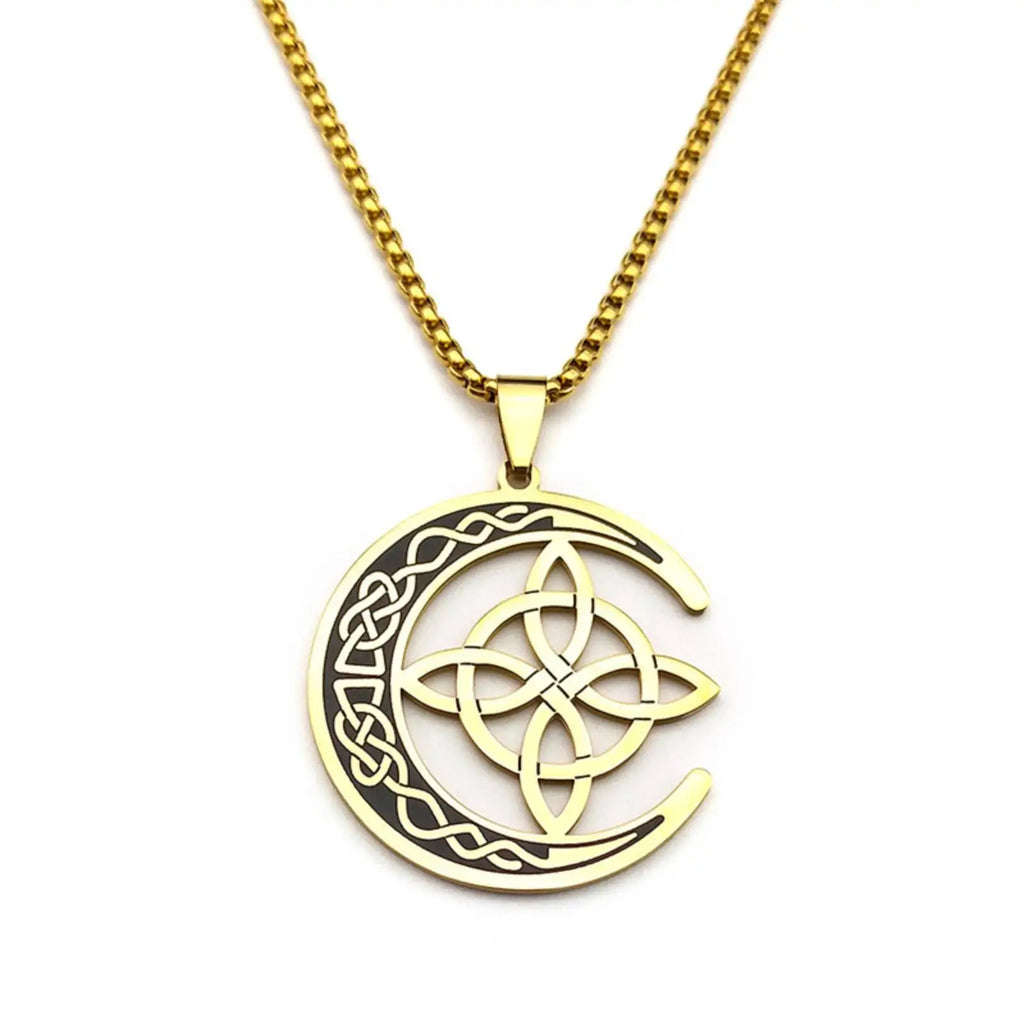 Celtic Moon Pendant Necklace