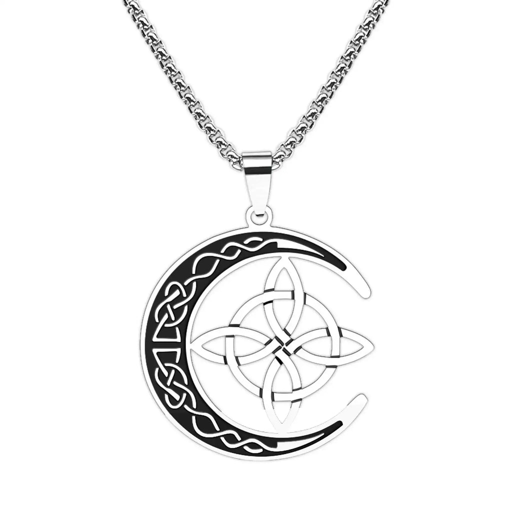 Celtic Moon Pendant Necklace