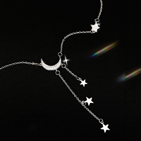 Moon Star Celestial Pendant Necklace for Women