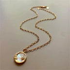 Moon or Sun Round Pendant Necklace moon