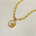 Moon or Sun Round Pendant Necklace sun