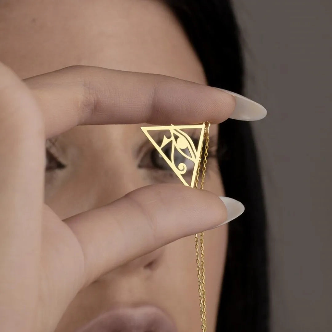 Egyptian Eye of Horus Oudjat Necklace & Pendant for Women in Gold