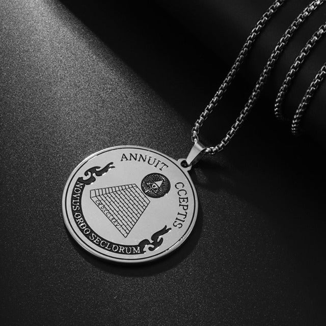 Pendant Necklace Eye of Providence Illuminati Pyramid Pendant Necklace Eye of Providence Illuminati Pyramid silver