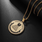 Pendant Necklace Eye of Providence Illuminati Pyramid gold