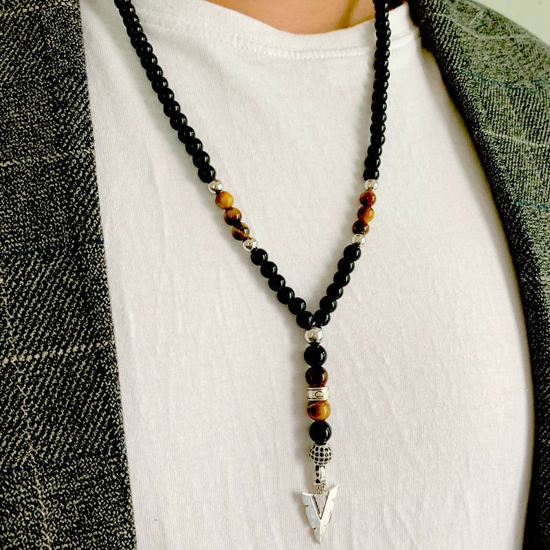 Tiger Eye Pendant Necklace for Men