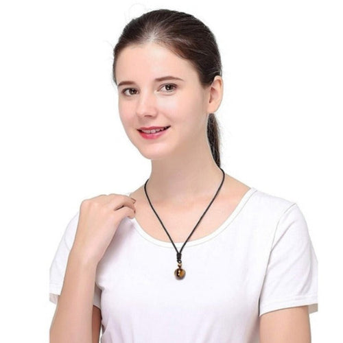 Tiger Eye Pendant Necklace Men Women