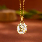 Gold and White Zodiac Sign Pendant Necklace 12 Constellations Capricorn