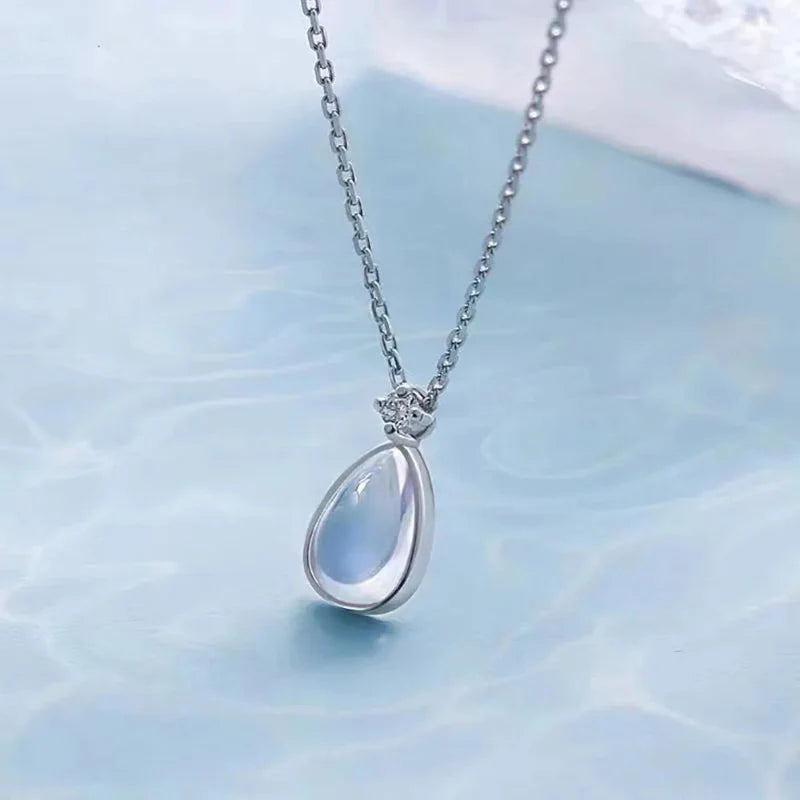 Oval Pendant Necklace Fertility of the Woman Moonstone