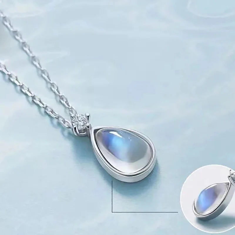 Oval Pendant Necklace Fertility of the Woman Moonstone