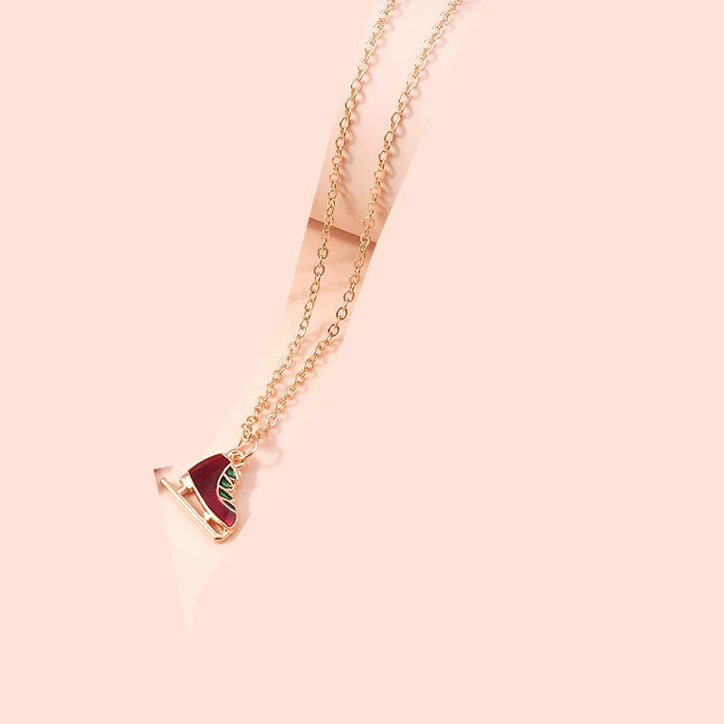Christmas Skates Pendant Necklace