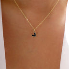 Black Small Heart Choker Pendant Necklace