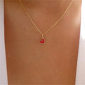 Red Small Heart Choker Pendant Necklace