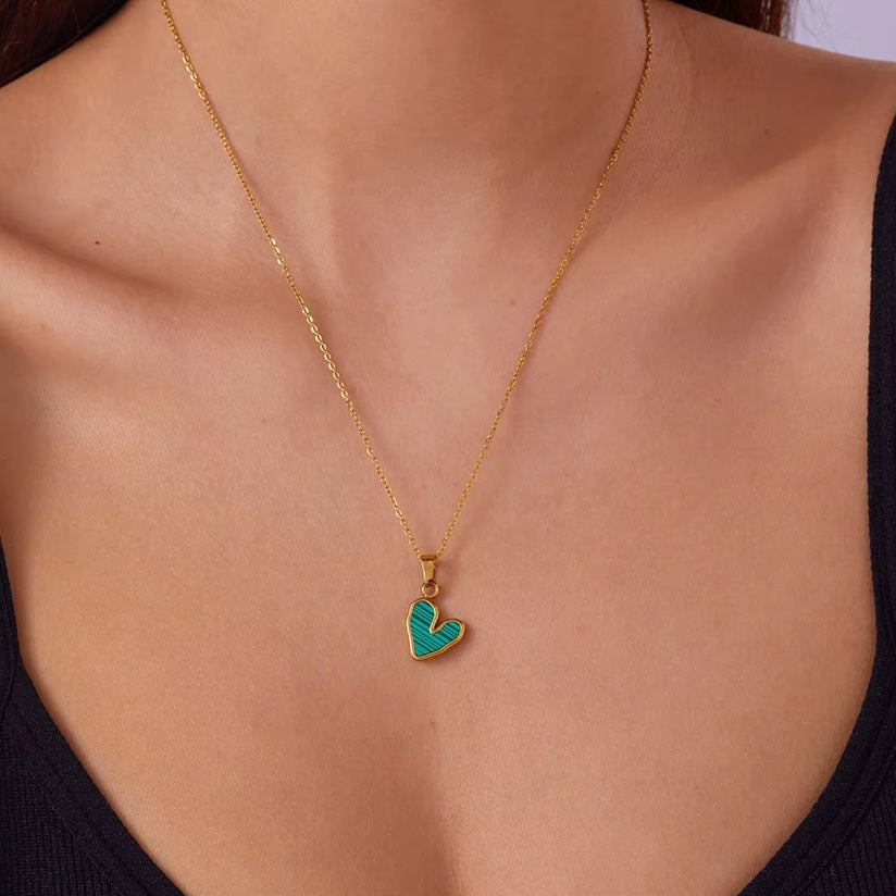 Small Heart Pendant Choker Necklace