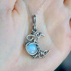 Vintage Moonstone Pendant Necklace c
