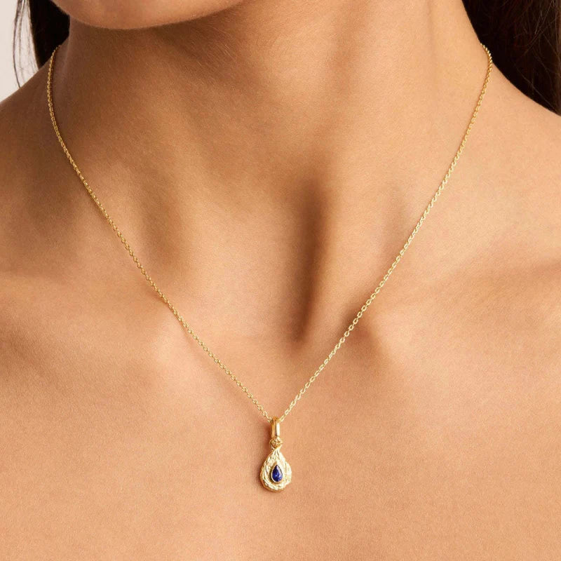 Colored Birthstone Pendant Necklace