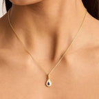 Colored Birthstone Pendant Necklace