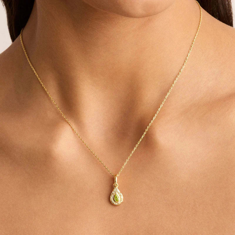 Colored Birthstone Pendant Necklace