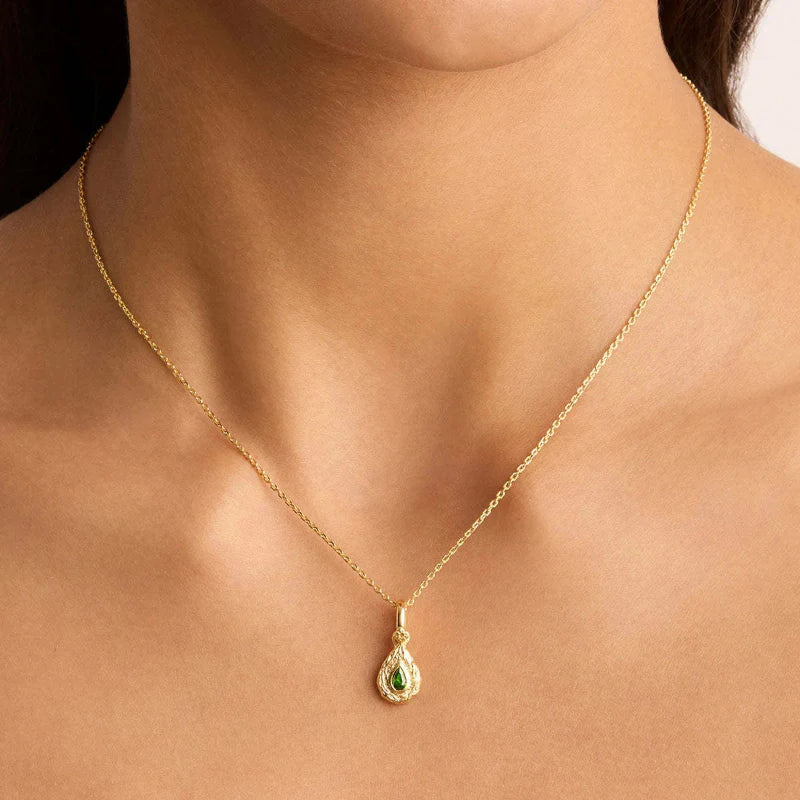 Colored Birthstone Pendant Necklace