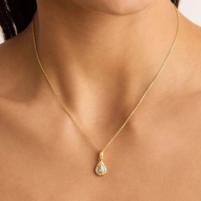 Colored Birthstone Pendant Necklace