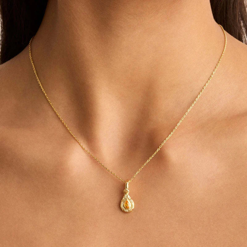 Colored Birthstone Pendant Necklace
