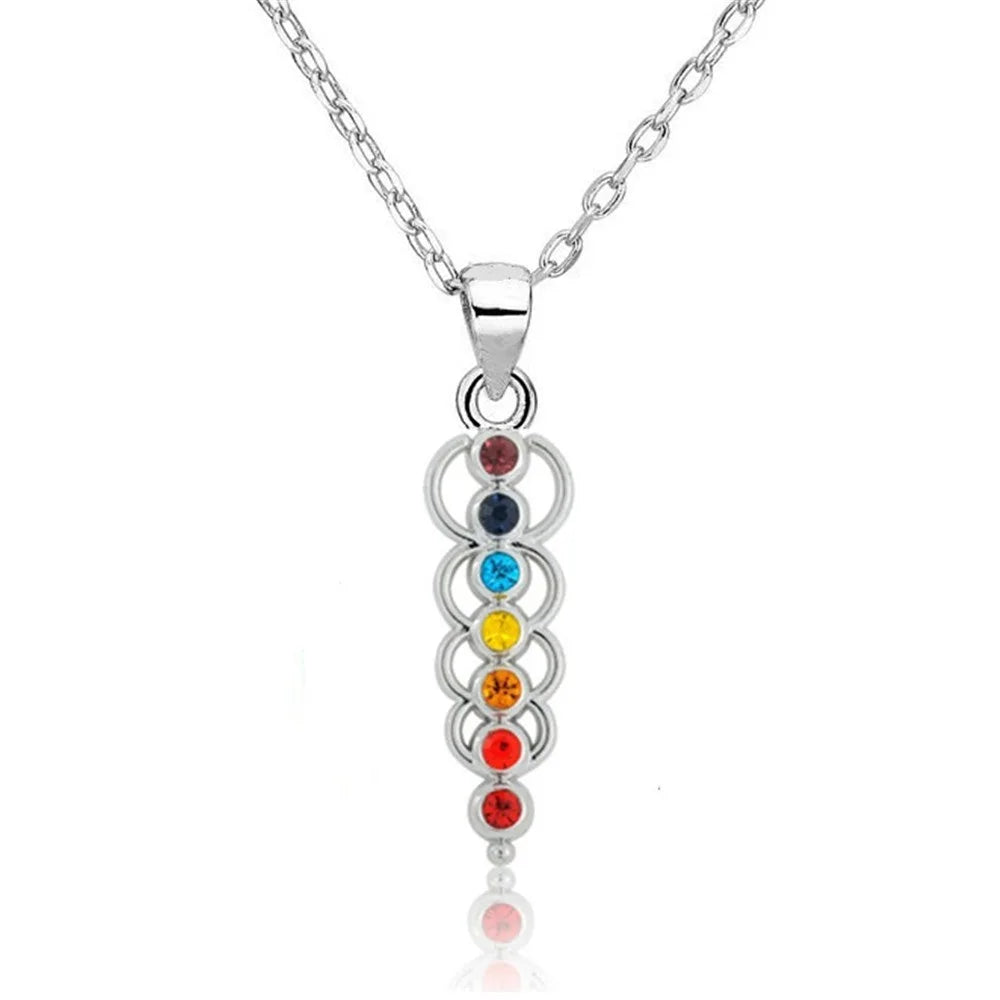7 Chakra Stones Pendant Necklace for Women