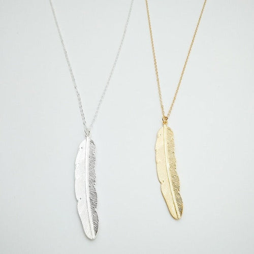 Feather Pendant Necklace for Women