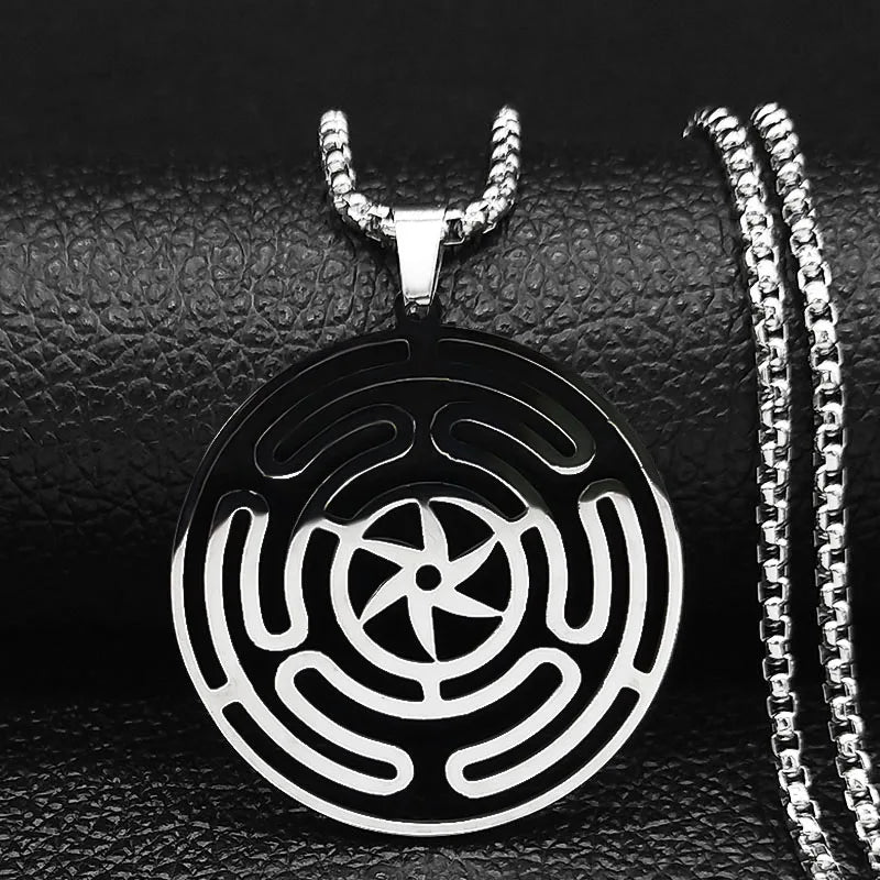 Hecate's Strophalos Wheel Pendant Necklace SILVER