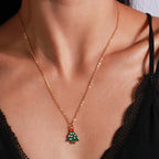Snow Christmas Tree Pendant Necklace