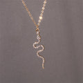 Snake Pendant Necklace Zircons gold