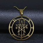 Demon Sigil Pendant Necklace gold