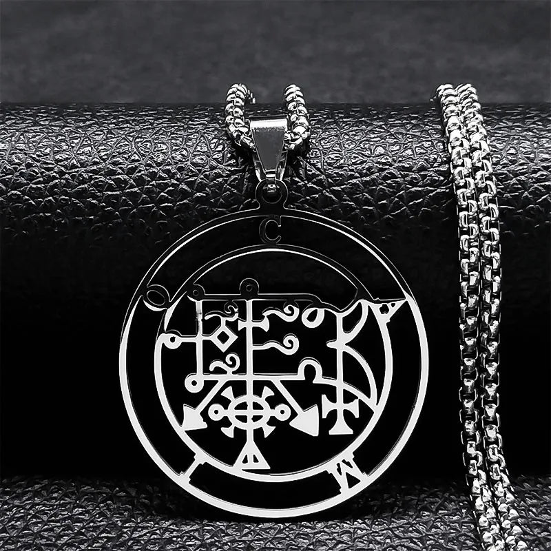 Demon Sigil Pendant Necklace camio