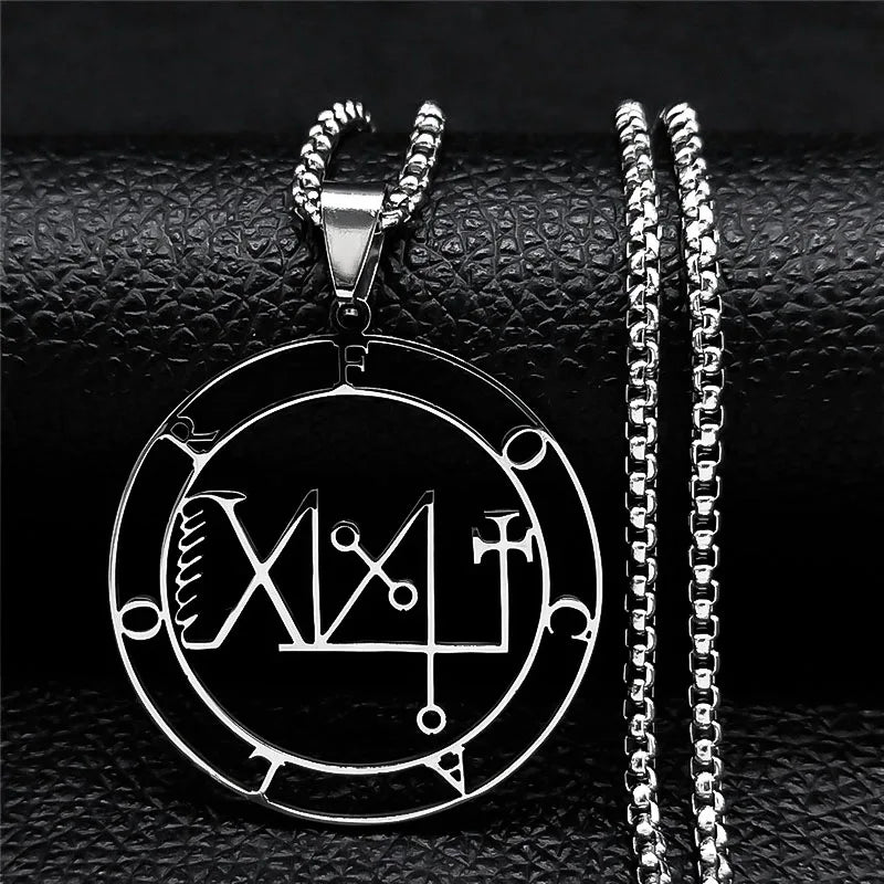 Demon Sigil Pendant Necklace facalor