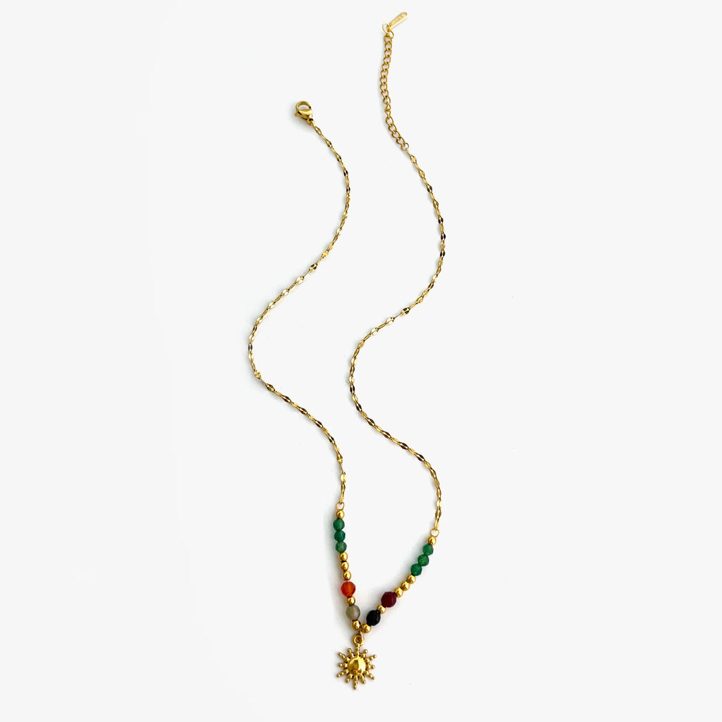 Sun Pendant Necklaces and Pearls a